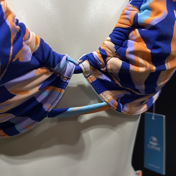 Cupshe High Waist ruffle trim,removable pads bralette top,adjustable straps - Picture 5 of 13